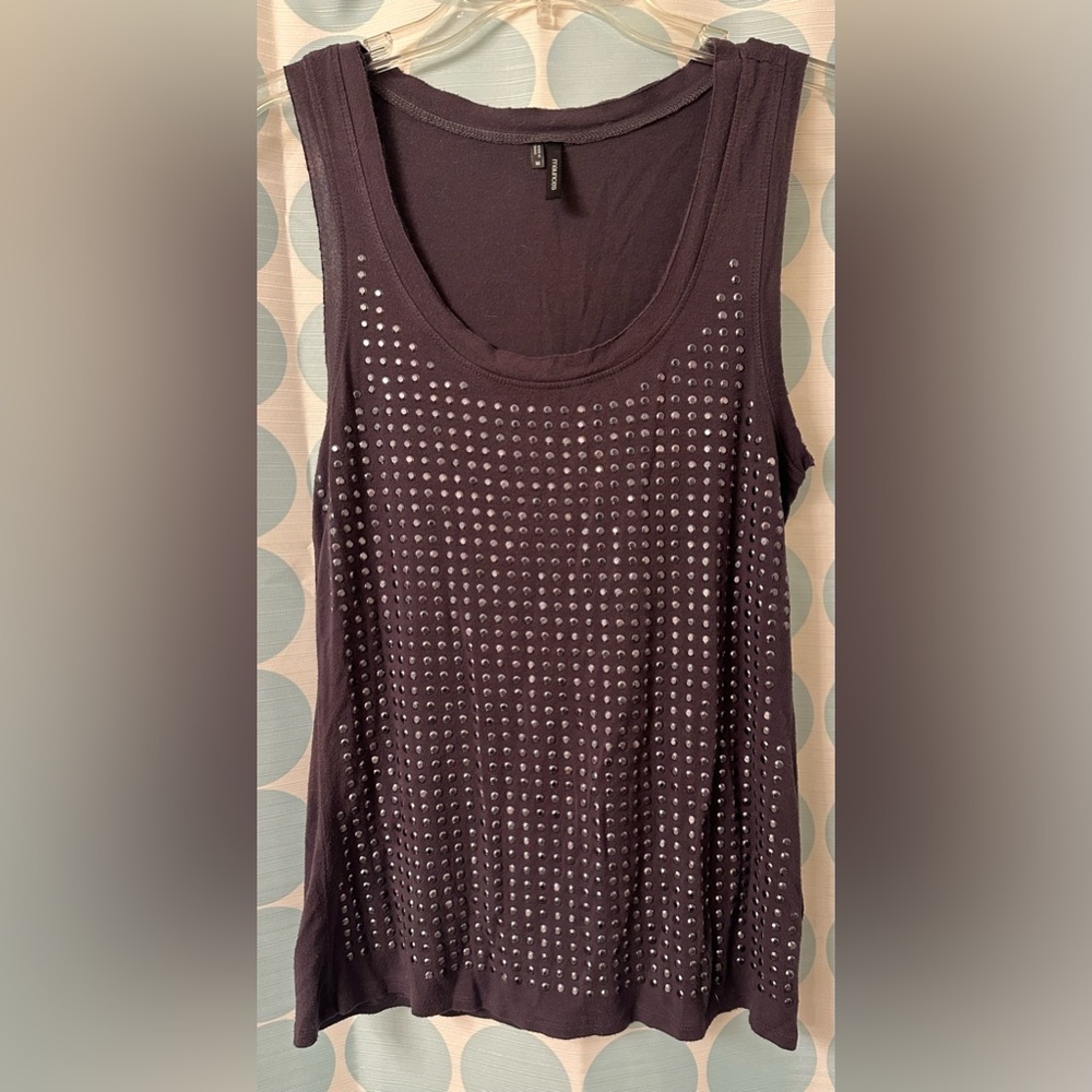Maurices Embellished Tank Top, Gray, Size M